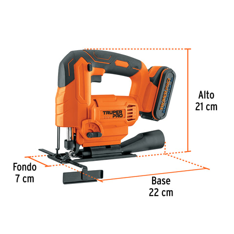 Sierra caladora 20V, 1 batería 2Ah, TRUPER PRO | CALI-20A | 102859
