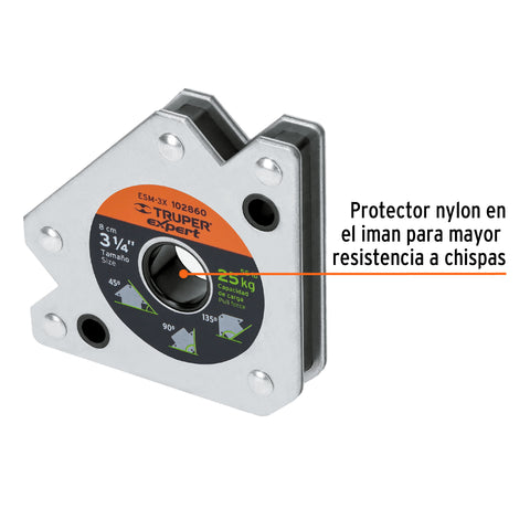 Escuadra magnética p/soldar, 3-1/4', capacidad 25 kg, EXPERT | ESM-3X | 102860