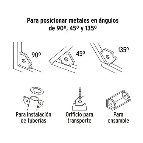 Escuadra magnética p/soldar, 3-1/4', capacidad 25 kg, EXPERT | ESM-3X | 102860
