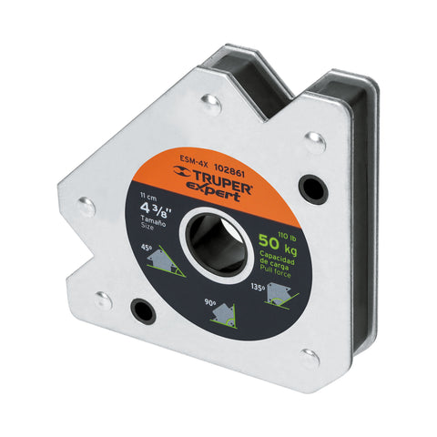 Escuadra magnética p/soldar, 4-3/8', capacidad 50 kg, EXPERT | ESM-4X | 102861