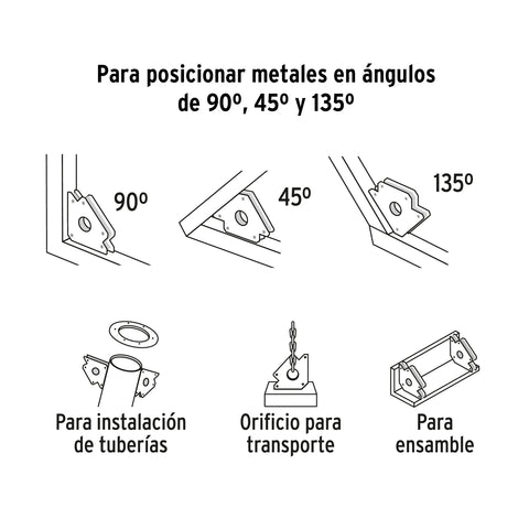 Escuadra magnética p/soldar, 4-3/8', capacidad 50 kg, EXPERT | ESM-4X | 102861