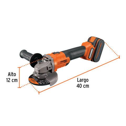 Esmeriladora 4-1/2', 20V, 1 batería 4Ah, TRUPER PRO | ESMI-20A | 102872