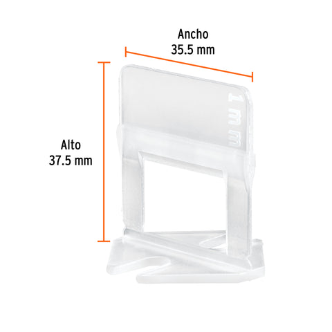Bolsa con 100 anclas de 1 mm, para nivelación de azulejos | SN-CL10 | 102874