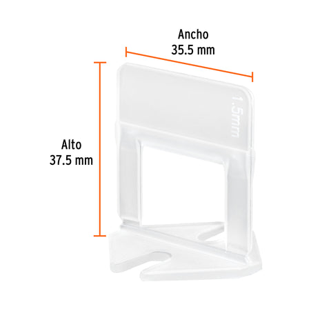 Bolsa con 100 anclas de 1.5 mm, para nivelación de azulejos | SN-CL15 | 102876
