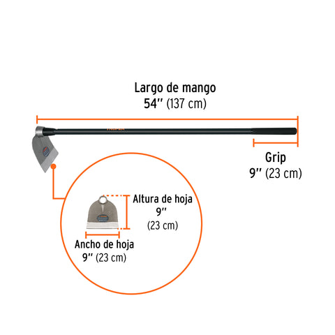 Azadón Centroamericano 2.5 lb, mango de fibra 54', TRUPER | ACE-25M | 102910