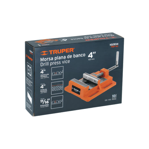 Prensa morsa plana, apertura 4' (100 mm), Truper | PMP-40 | 102934