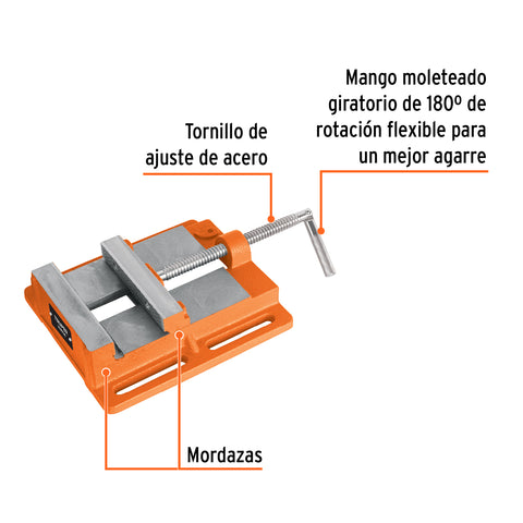 Prensa morsa plana, apertura 6' (150 mm), Truper | PMP-60 | 102936