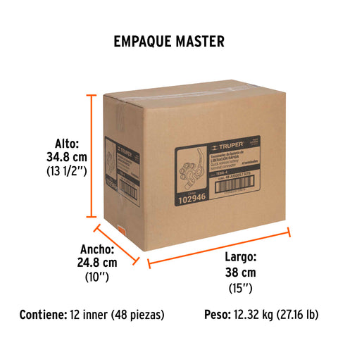 Blíster 2 terminales p/batería, desconexión rápida, Truper | TEBA-4 | 102946