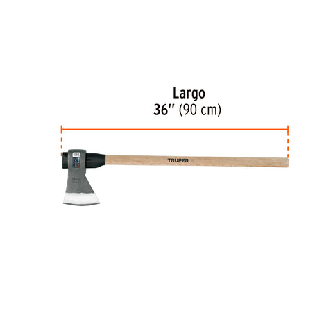 Hacha media labor 4-1/2 lb, mango de madera 36', TRUPER | ML-4-1/2MM | 102985