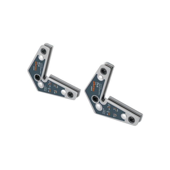 2 Escuadras magnéticas esquineras 2-3/4' cap. 11 kg, TRUPER (ESM-32)