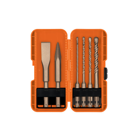 Juego de 6 brocas y cinceles SDS Plus en estuche, TRUPER | JSDS-6 | 103033