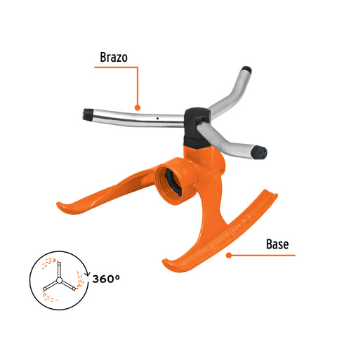 Aspersor b/metálica giratorio 3 brazos de aluminio, TRUPER | REG-3X | 10303