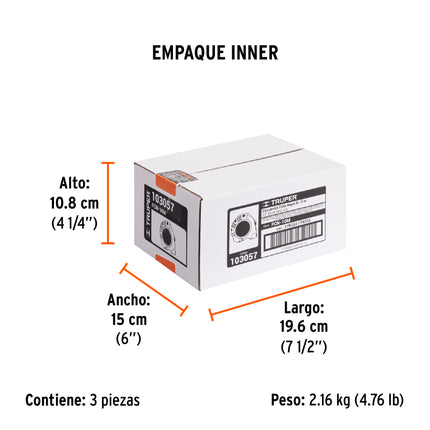 Flexómetro contra impactos 10 m, Cinta Negra 32 mm, Truper | FCN-10M | 103057