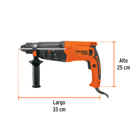 Rotomartillo SDS Plus 3.2 Joules, 800W, TRUPER PRO | ROEL-30A | 103066