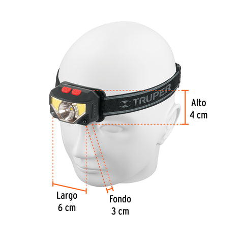 Linterna de minero LED 270 lm con sensor recargable, TRUPER | LI-CA-270R | 103087