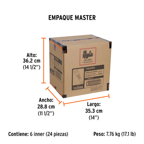 Linterna LED recargable c/luz de emergencia, 410 lm, Truper | LINAR-410 | 103088