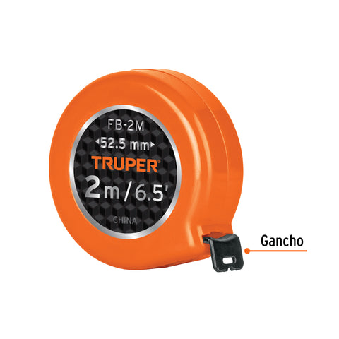 Flexómetro de bolsillo 2 m cinta 13 mm, TRUPER | FB-2M | 103090