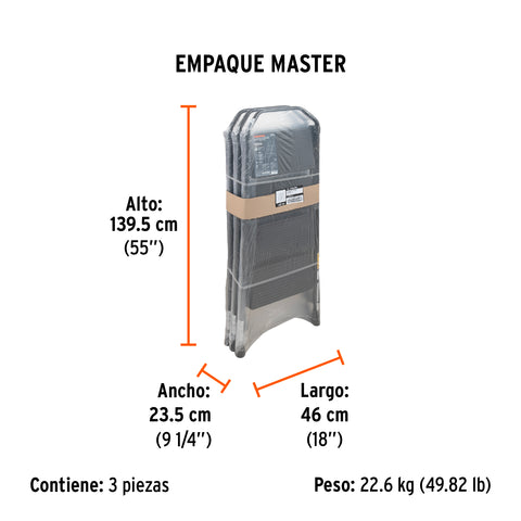 Escalera tubular, plegable, 4 peldaños, Truper | ESTU-4 | 103144