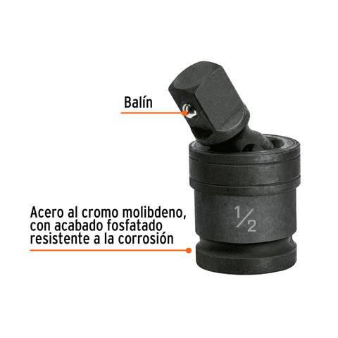 Nudo universal para dados de impacto cuadro 1/2', Truper | NI-5470 | 103196