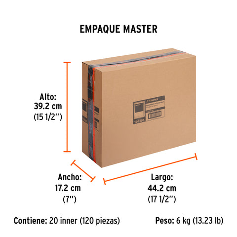 Bolsa con 150 separadores 'T' de 3 mm de losetas, TRUPER | SELO-30T | 103203
