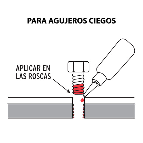 Fijador de roscas, permanente, 10 ml, rojo, TRUPER | FRO-10R | 103230