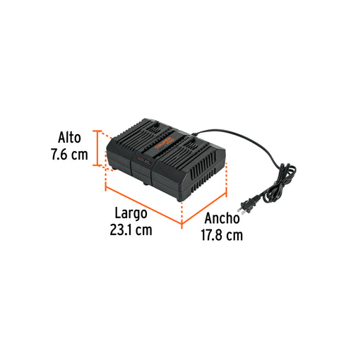 Cargador dual de baterías de ion litio 20V, TRUPER PRO | CARD-20A | 103241