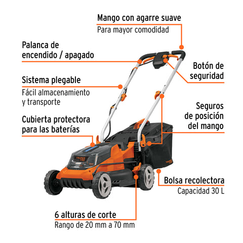 Podadora inalámbrica 40V, 2 baterías 4Ah, 1 carg.dual, PRO | PODI-40A | 103245