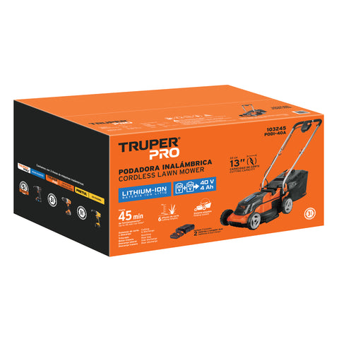 Podadora inalámbrica 40V, 2 baterías 4Ah, 1 carg.dual, PRO | PODI-40A | 103245