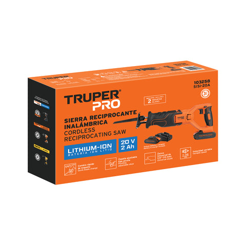 Sierra sable, 20V, 1 batería 2Ah, TRUPER PRO | SISI-20A | 103258