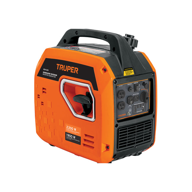 Generador silencioso inverter 2.2kW, 80 cc, encendido manual (GEN-200)