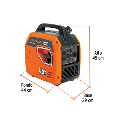 Generador silencioso inverter 2.2kW, 80 cc, enc. electrónico | GEN-201 | 103279