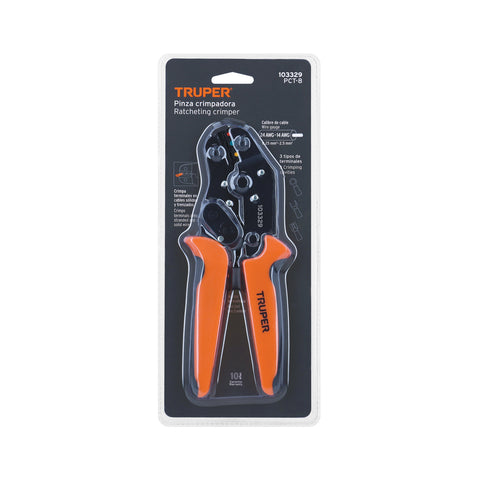 Pinza de crimpado para terminales, Truper | PCT-8 | 103329