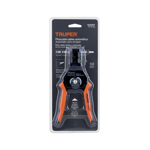 Pinza 6.5' pela cables automática, 14 a 10 AWG, TRUPER | PE-CA-65 | 103357