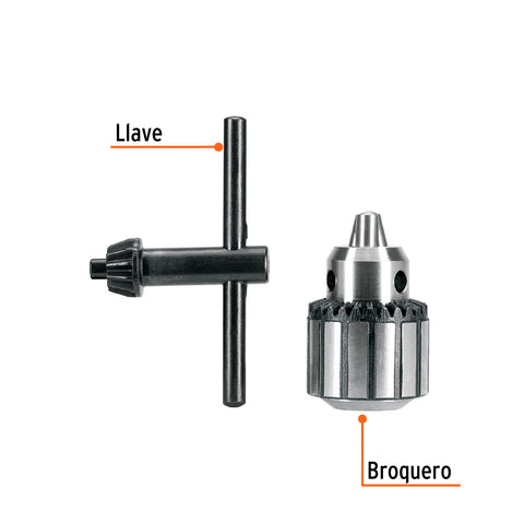 Broquero 1/4' con llave, cuerpo estriado, TRUPER EXPERT | BRO-1/4X | 103359