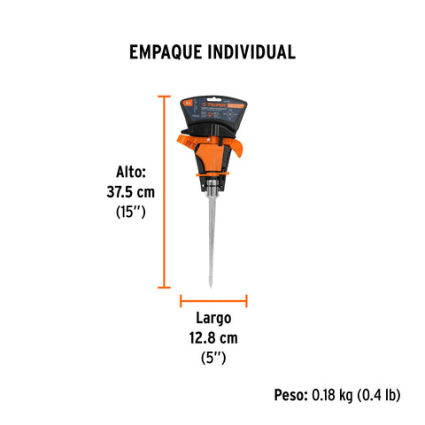 Aspersor plástico 11', una vía, estaca metálica, TRUPER | ASP-P11 | 10336