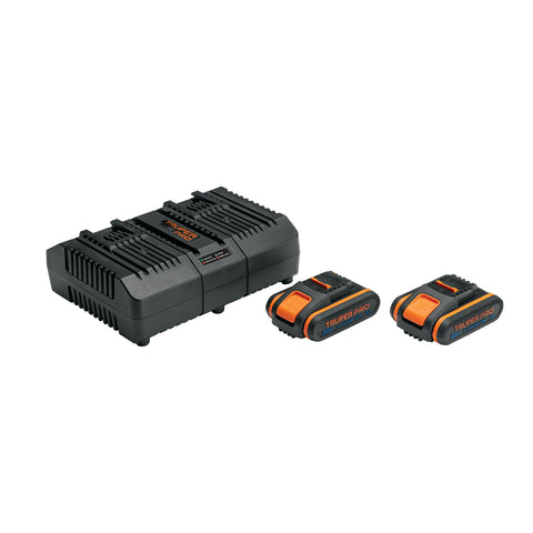 Combo cargador dual con 2 baterías de 2Ah, 20V, TRUPER PRO | COM-CBA | 103377