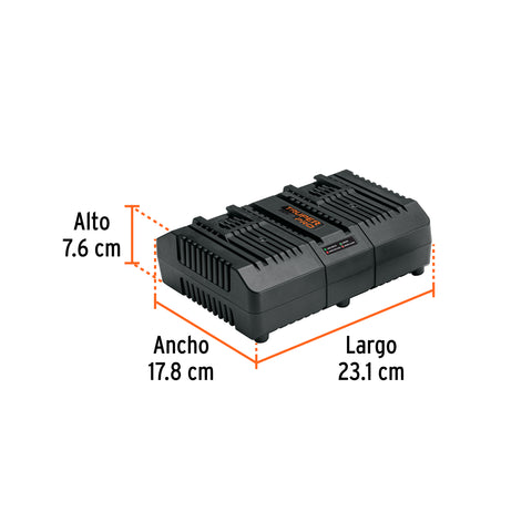 Combo cargador dual con 2 baterías de 2Ah, 20V, TRUPER PRO | COM-CBA | 103377