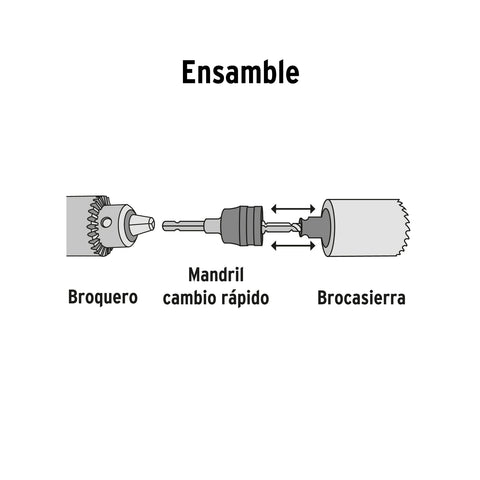 Mandril de cambio rápido con adaptadores y broca, Truper | MAND-CR | 103390