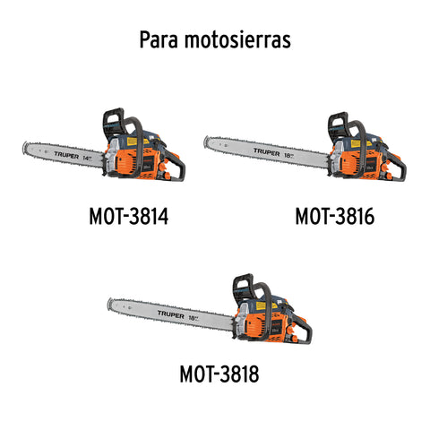 Kit de mantenimiento p/carburador MOT-3814/3816/3818, TRUPER | KC-MOT-38 | 103391