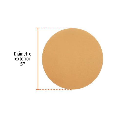 Paquete con 5 discos de lija 5' grano 320, ciegos, TRUPER | DIRO-0532 | 103429