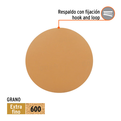 Paquete con 5 discos de lija 5' grano 600, ciegos, TRUPER | DIRO-0560 | 103431