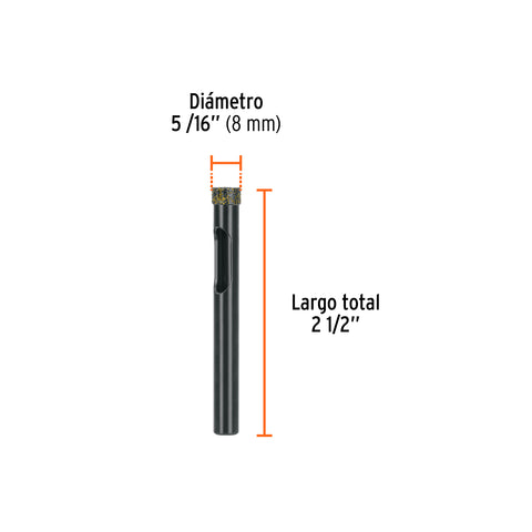 Broca diamantada 5/16' (8 mm), TRUPER | BD-8 | 103433