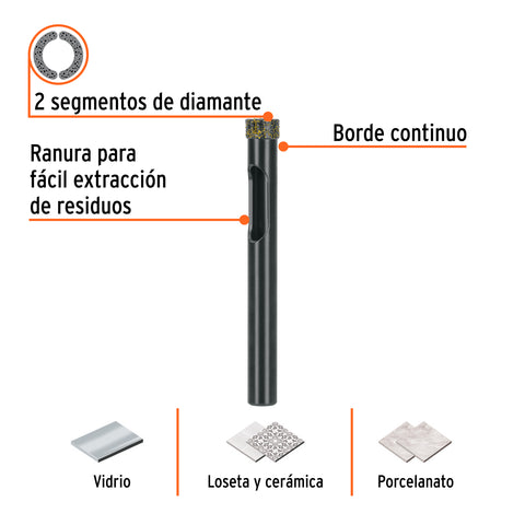 Broca diamantada 5/16' (8 mm), TRUPER | BD-8 | 103433