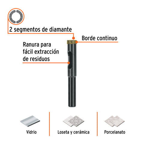 Broca diamantada 3/8' (10 mm), TRUPER | BD-10 | 103434