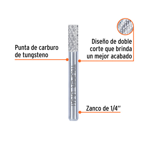 Lima rotativa punta cilindro, 10 mm, TRUPER | LR-SA1 | 103476
