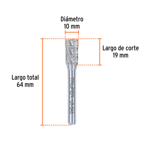 Lima rotativa punta cilindro, 6 mm, TRUPER | LR-SA3 | 103477