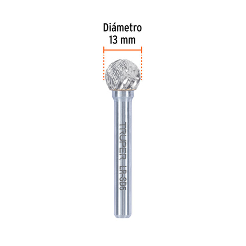 Lima rotativa punta esférica, 13 mm, TRUPER | LR-SD5 | 103481