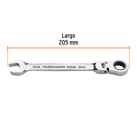 Llave combinada con matraca 16 mm flexible, Expert | LL-2016MXF | 103540