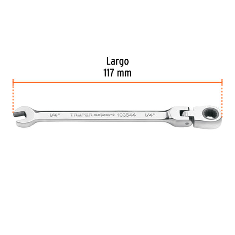 Llave combinada con matraca 1/4' flexible, Expert | LL-2008XF | 103544