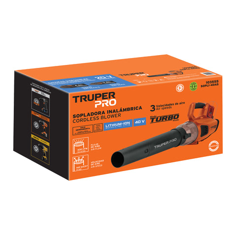 Sopladora inalámbrica 40V, sin accesorios, TRUPER PRO | SOPLI-40AS | 103555
